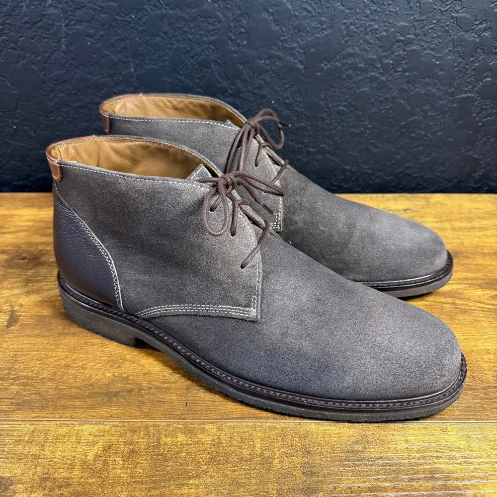 Johnston & Murphy 25-3019 Grey Suede Leather Chukka Desert Boots Mens 11.5M
